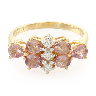 Anello in oro con Zaffiro Padparadscha (non riscaldato) (AMAYANI)