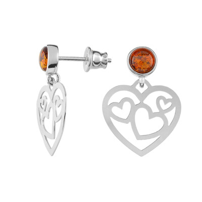 Orecchini in argento con Ambra Baltica Cognac (dagen)