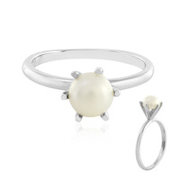 Anello in argento con Perla d'Acqua Dolce Color Crema