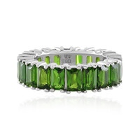 Anello in argento con Diopside Russo