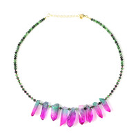 Collana in argento con Quarzo Bicolore