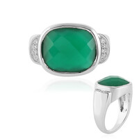 Anello in argento con Onice Verde