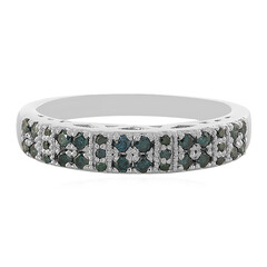 Anello in argento con Diamante Blu I3