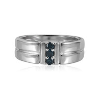 Anello in argento con Diamante Blu Cielo I1