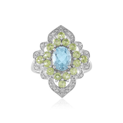 Anello in argento con Topazio Blu Cielo