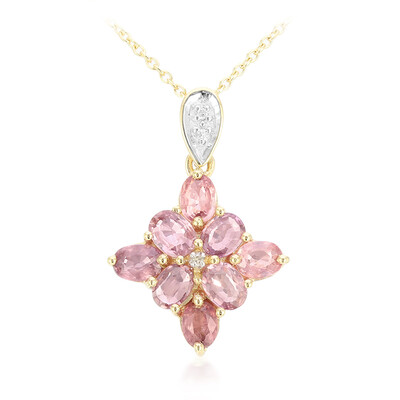 Collana in oro con Zaffiro Padparadscha (non riscaldato) (AMAYANI)