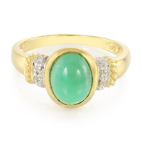 Anello placcato in oro con Crisoprasio Imperiale