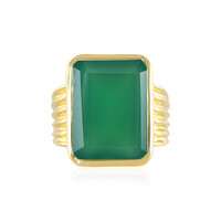 Anello in argento con Onice Verde
