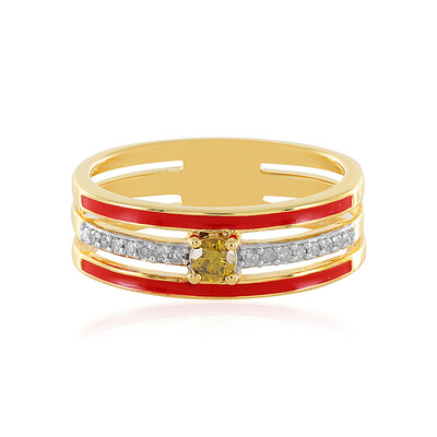 Anello in argento con Diamante Giallo I4