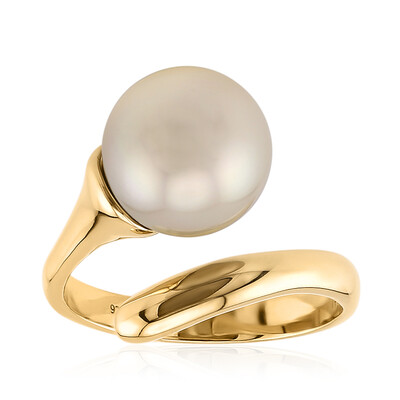 Anello in argento con Perla Dorata dei Mari del Sud Kabira (TPC)