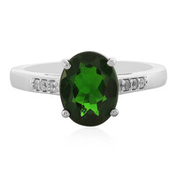 Anello in argento con Diopside Russo
