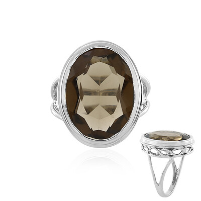 Anello in argento con Quarzo Fumè