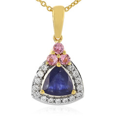 Collana in argento con Zaffiro Blu del Madagascar