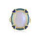 Anello in argento con Pietra di Luna Arcobaleno (Adela Silber)