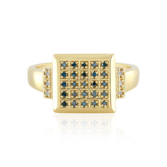 Anello in argento con Diamante Blu I3