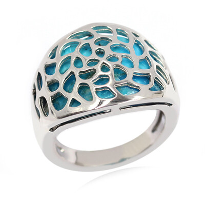 Anello in argento con Turchese Kingman Mohave Blu (Faszination Türkis)