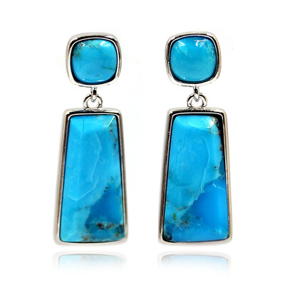 Orecchini in argento con Turchese Kingman Mohave Blu (Faszination Türkis)