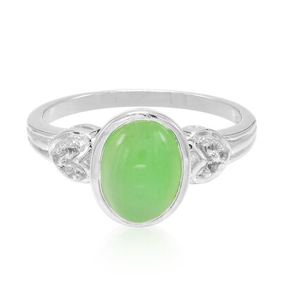Anello in argento con Crisoprasio Imperiale