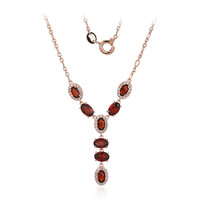 Collana in argento con Granato Mozambico