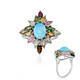 Anello in argento con Opale Blu dell'Etiopia