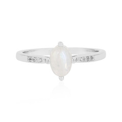 Anello in argento con Pietra di Luna Arcobaleno