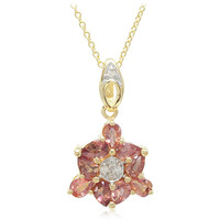Collana in oro con Zaffiro Padparadscha (non riscaldato)
