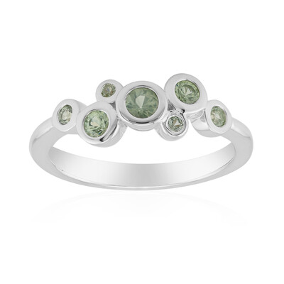 Anello in argento con Zaffiro Verde di Tuléar  (Pallanova)