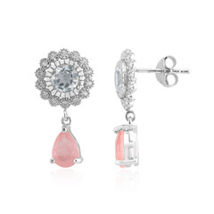 Orecchini in argento con Quarzo rosa pastello