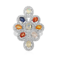 Anello in argento con Zaffiro Fancy