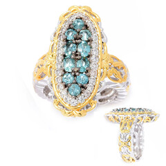 Anello in argento con Tormalina Petrolio (Gems en Vogue)