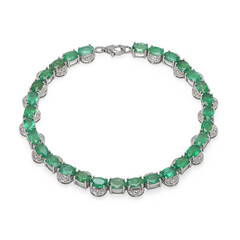 Bracciale in argento con Smeraldo Zambia