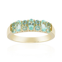 Anello in oro con Berillo Verde Menta Nigeriano