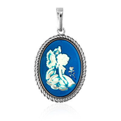 Ciondolo in argento con Ambra Blu (dagen)