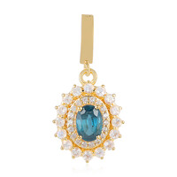Ciondolo in argento con Cianite Blu Foglia di Tè