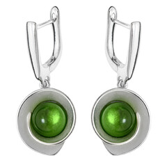 Orecchini in argento con Ambra Verde Colombiana