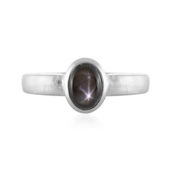 Anello in argento con Zaffiro Stellato Nero