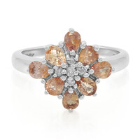 Anello in oro con Zaffiro Padparadscha (non riscaldato)