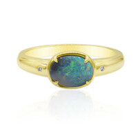 Anello in oro con Opale Nero di Lightning Ridge (Mark Tremonti)