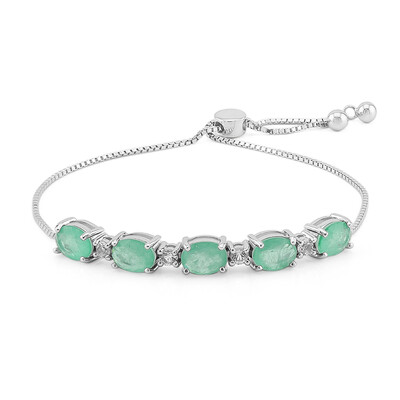 Bracciale in argento con Quarzo verde pastello