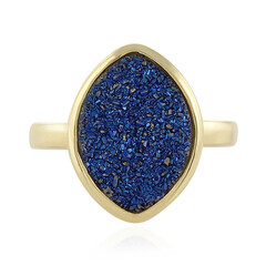 Anello in argento con Agata Glitter Blu Cobalto