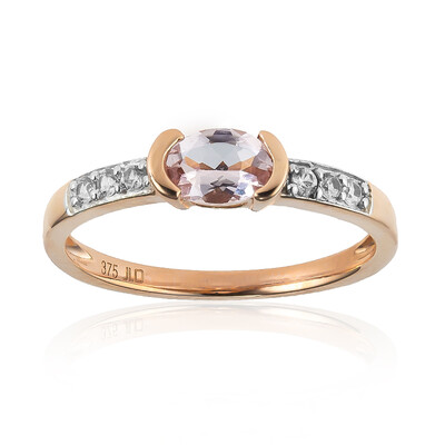 Anello in oro con Berillo Rosa non riscaldato