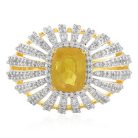 Anello in argento con Zaffiro Giallo del Madagascar