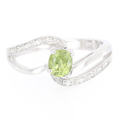 Anello in argento con Zaffiro Verde