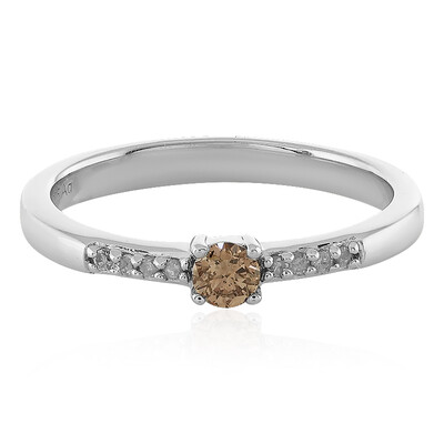 Anello in argento con Diamante Cioccolato I2
