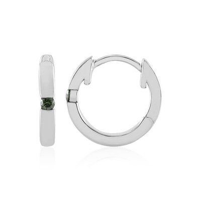 Orecchini in argento con Diamante Blu I2