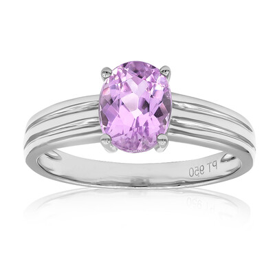 Anello in platino con Kunzite Brasiliana AAA
