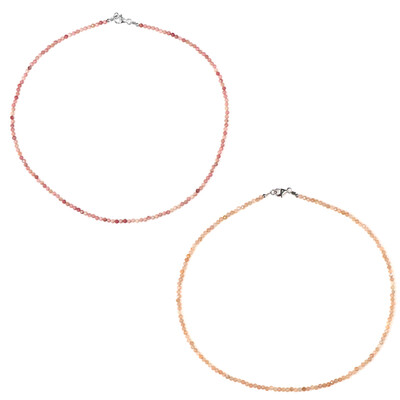 Collana in argento con Rodonite
