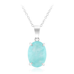 Collana in argento con Quarzo blu pastello