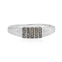 Anello da uomo in argento con Diamante Cioccolato I2