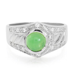 Anello da uomo in argento con Crisoprasio Imperiale